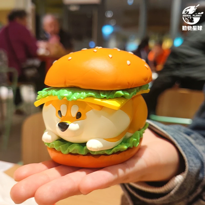 

Animal Planet The Supreme Fast Food Series Hamburger Shiba Inu Cute Puppy Action Figures Toys Kids Gift Mistery Box