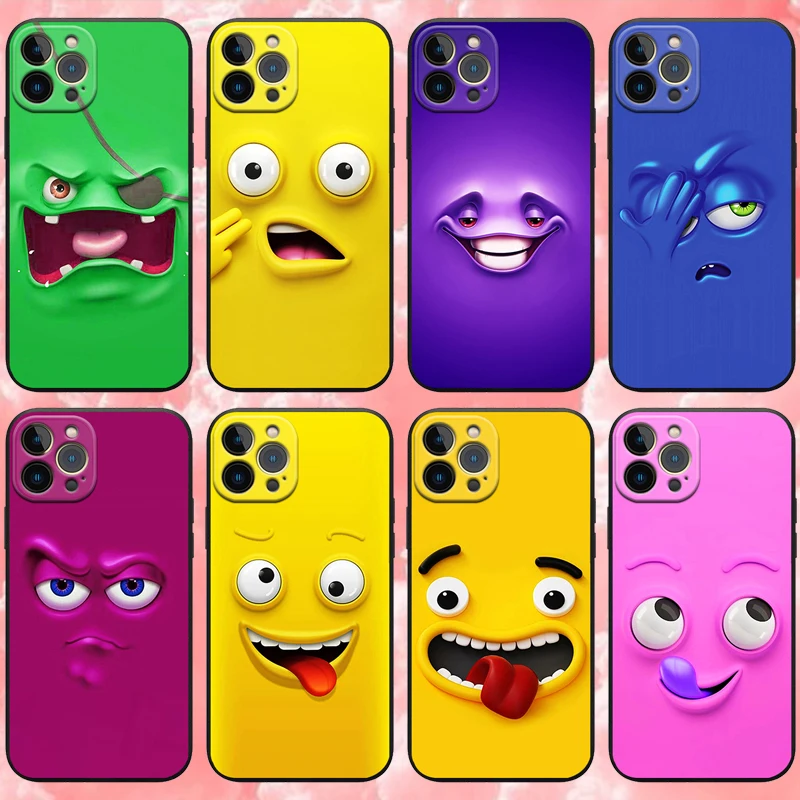 

3D Funny Face Phone Cases for Apple Iphone 11 12 13 Pro Max Mini XR XS 8 X 7 6 6s Plus SE2020 Soft Silicone Cover Case
