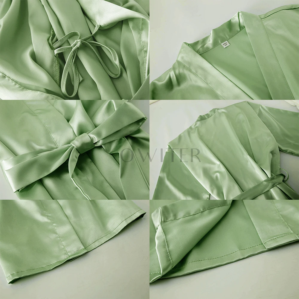 Bridesmaid Robes Silk Robe Bride Robe Short Satin Robe Women Wedding Robe Bathrobe Sleepwear Dressing Gown Bride Team