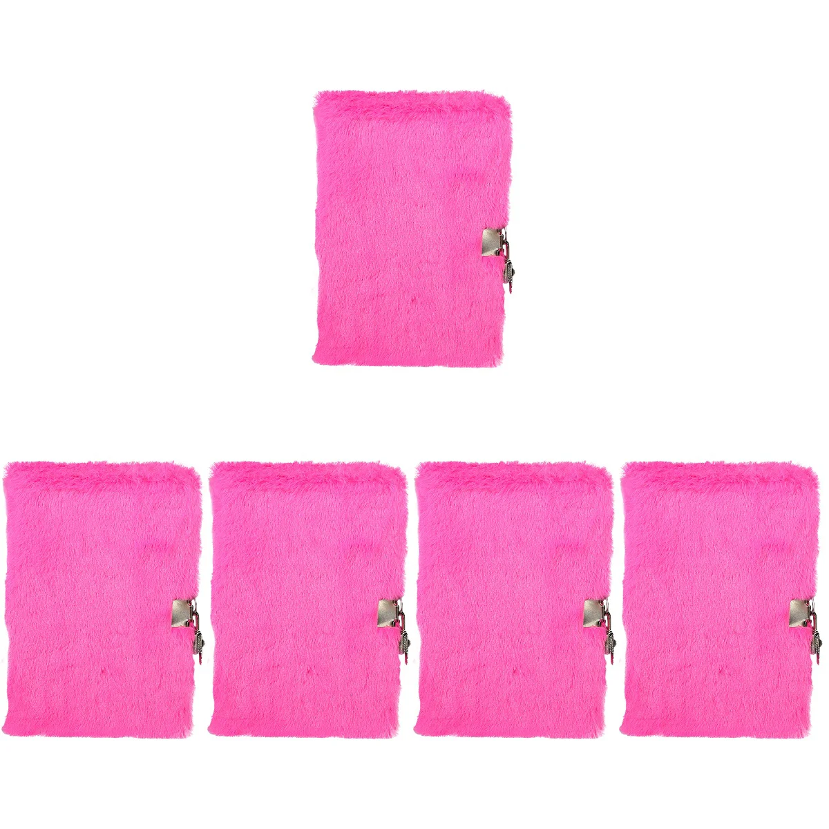 

5x Writing Drawing Key Diary Kids Diary Girls Notebook Fluffy Notebook Adorable Notepad for Notepad Students Decor Gift