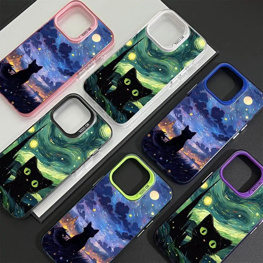 Фото Чехол для телефона Van Gogh Art Cat для iPhone 14 15 16 Plus 16e 11 12 13 Pro Max 17 Air Soft Shell №4