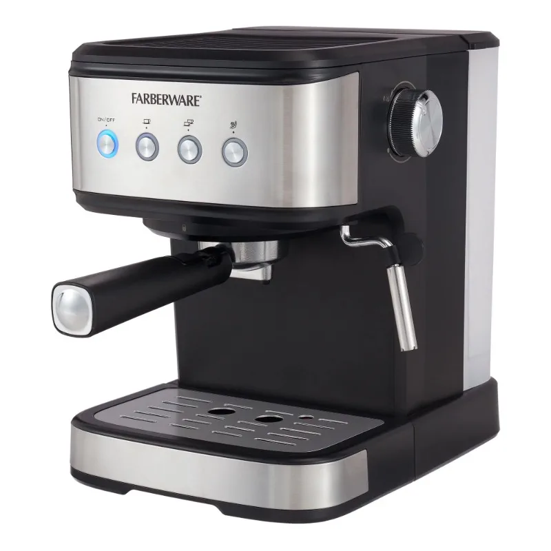 

Кофеварка для эспрессо Farberware 1,5 л, 20 бар, со съемным резервуаром для воды, серебристая и черная, новое состояние