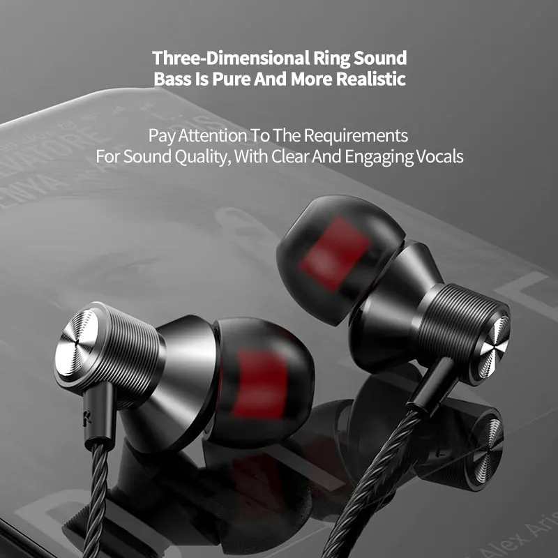 

Type-C Wired Headset In Ear With Control Speaker Flat Ear Type C Headphones HiFi Bass Gaming Earphone For Samsung Xiaomi Huawei