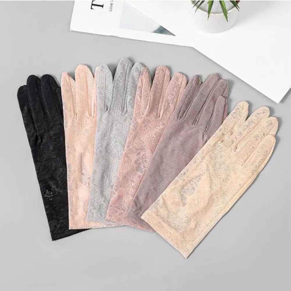 

New Non-slip Breathable Thin Driving Gloves UV Protection Sun Gloves Touch Screen Gloves Lace Gloves