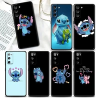 cute cartoon stitch phone case for samsung galaxy s22 s7 s8 s9 s10e s21 s20 fe plus ultra 5g soft silicone case