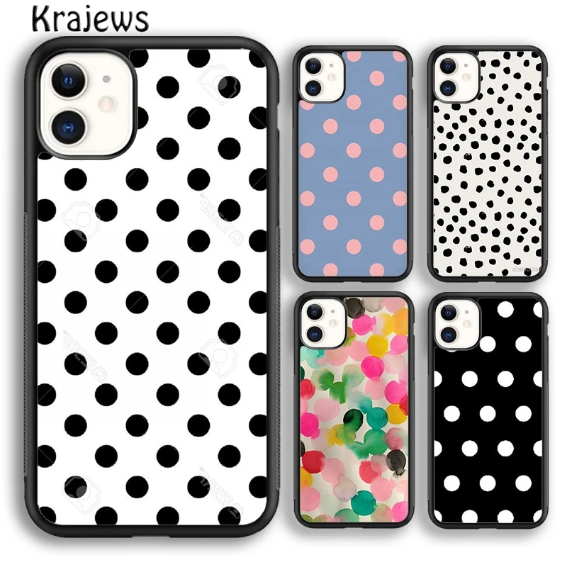 Чехол для телефона с принтом в горошек iPhone 15 SE2020 14 6 7 8 plus XR XS 11 12 13 pro max