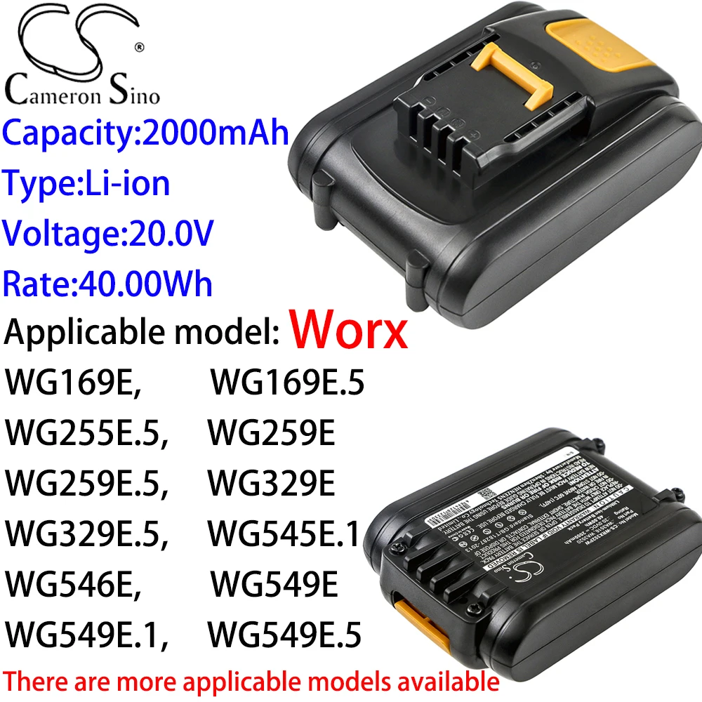 ΠΠΈΡΠΈΠ΅Π²Π°Ρ Π±Π°ΡΠ°ΡΠ΅Ρ Cameron Sino 2000 ΠΌΠΡ 20,0 Π² Π΄Π»Ρ Worx WG157,WG157E,WG157E.9,WG160,WG160.1,WG160.2,WG160.3,WG160.4,WG163,WG175.1 ΠΠΈΡΠΈΠ΅Π²Π°Ρ Π±Π°ΡΠ°ΡΠ΅Ρ Cameron Sino 2000 ΠΌΠΡ 20,0 Π² Π΄Π»Ρ Worx WG157,WG157E,WG157E.9,WG160,WG160.1,WG160.2,WG160.3,WG160.4,WG163,WG175.1