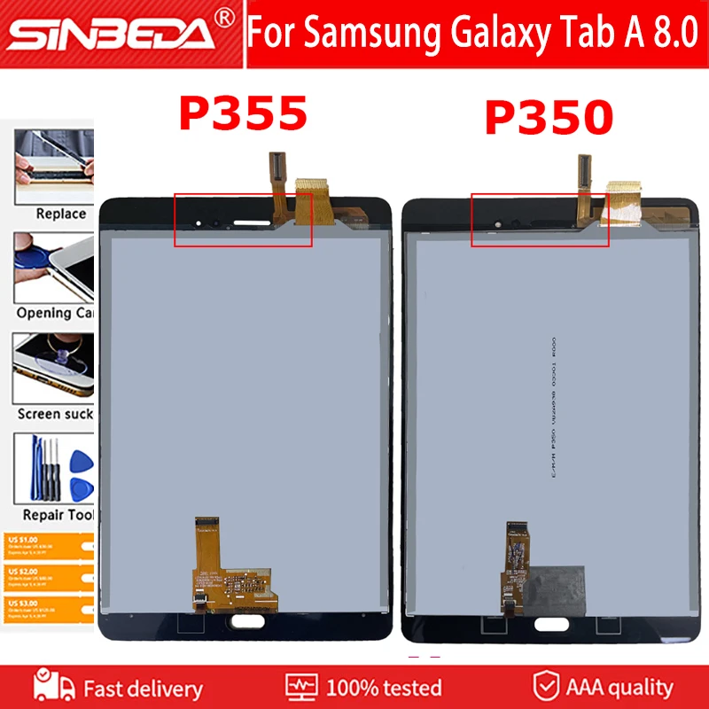 

Original LCD For Samsung Galaxy Tab A 8.0 SM-P350 P350 SM-P355 P355 LCD Display Touch Screen Digitizer Assembly Replacement