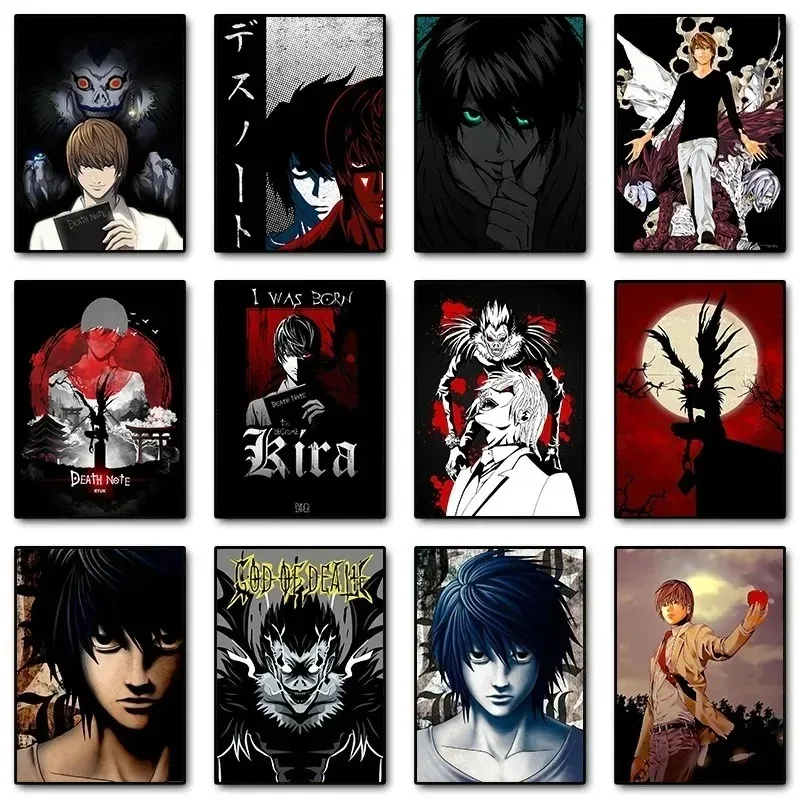 Аниме Death Note Canvas Wall Art - Riuk L Lawliet Misa Комические Персонажи Классический Стиль