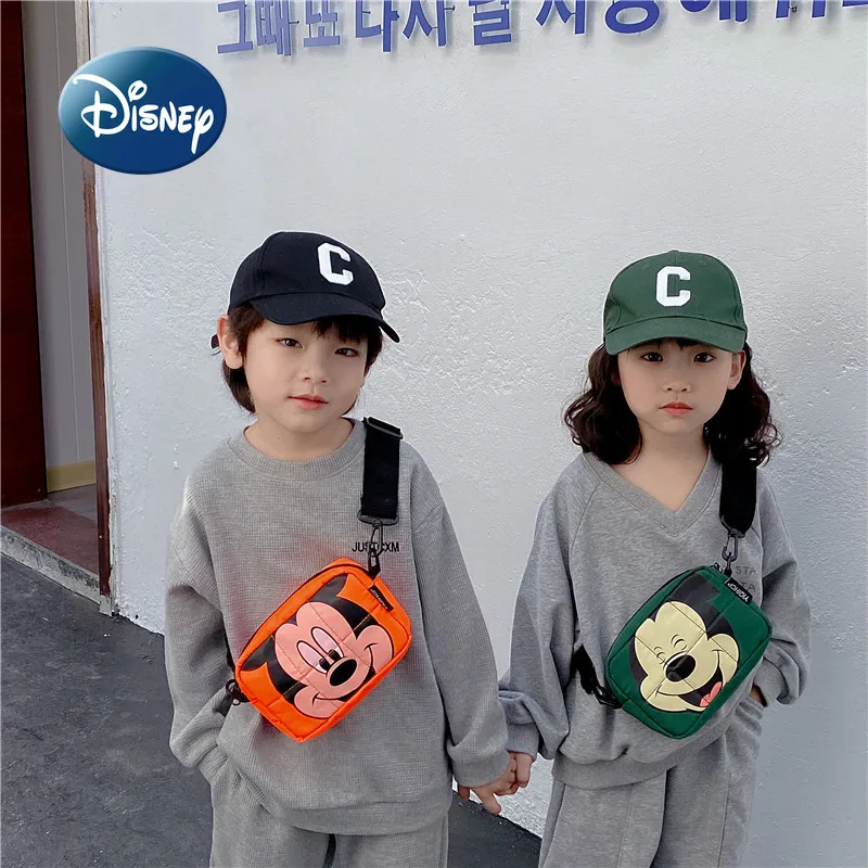 

Новая детская сумка-мессенджер через плечо Disney с Микки, высококачественный вместительный кошелек для мелочи, модная детская сумка из искус...