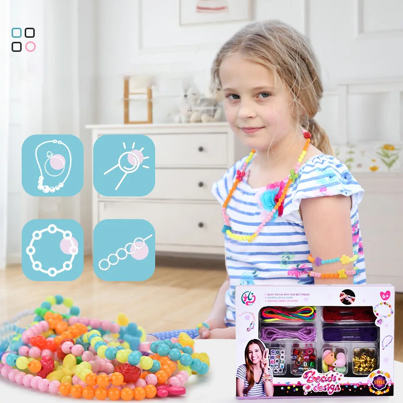 

DIY Beaded Material Early Education Acrylic Stars Loose Beads Jewelry Making Handmade Bracelet Necklace For Girls Charm Filler