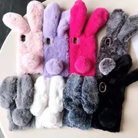 for iphone 12 11 13 pro max se 2020 hairy cute rabbit animal phone case for iphone x xs xr 6 6s 7 8 plus soft tpu back cover