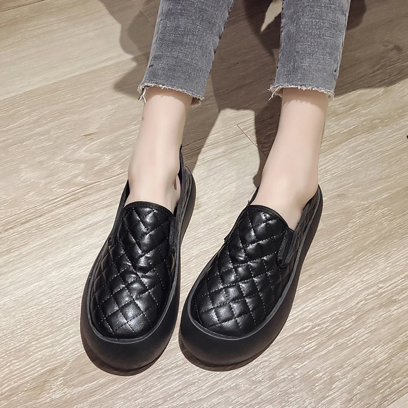 Женские кроссовки без шнуровки повседневные на платформе и плоской подошве