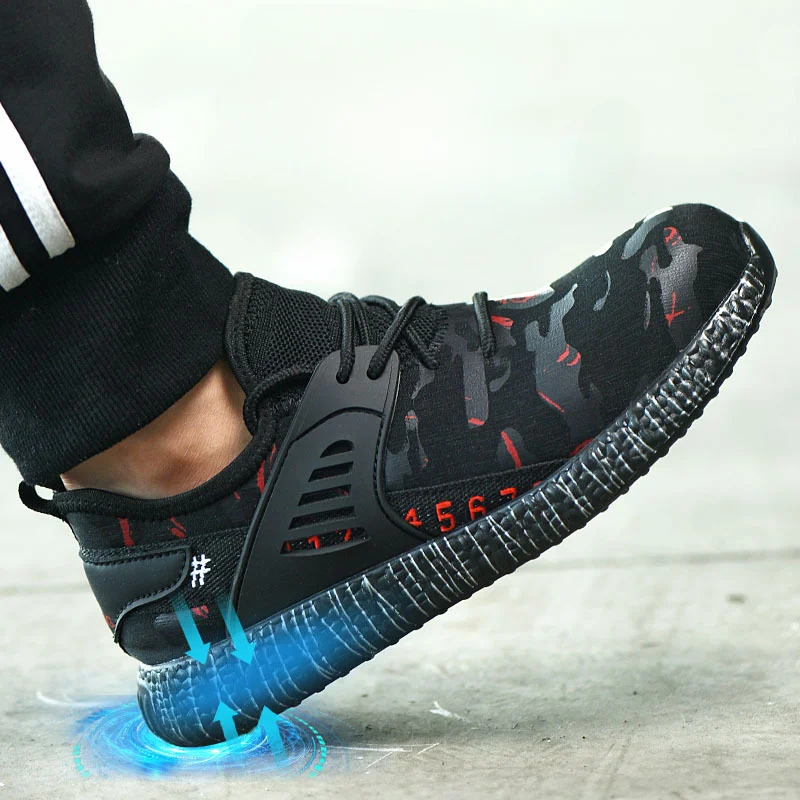 

Work Shoes Men Women Work Sneakers Breathable Steel Toe Boots Lightweight Safety Shoes Boots Anti-Puncture Indestructible Shoes