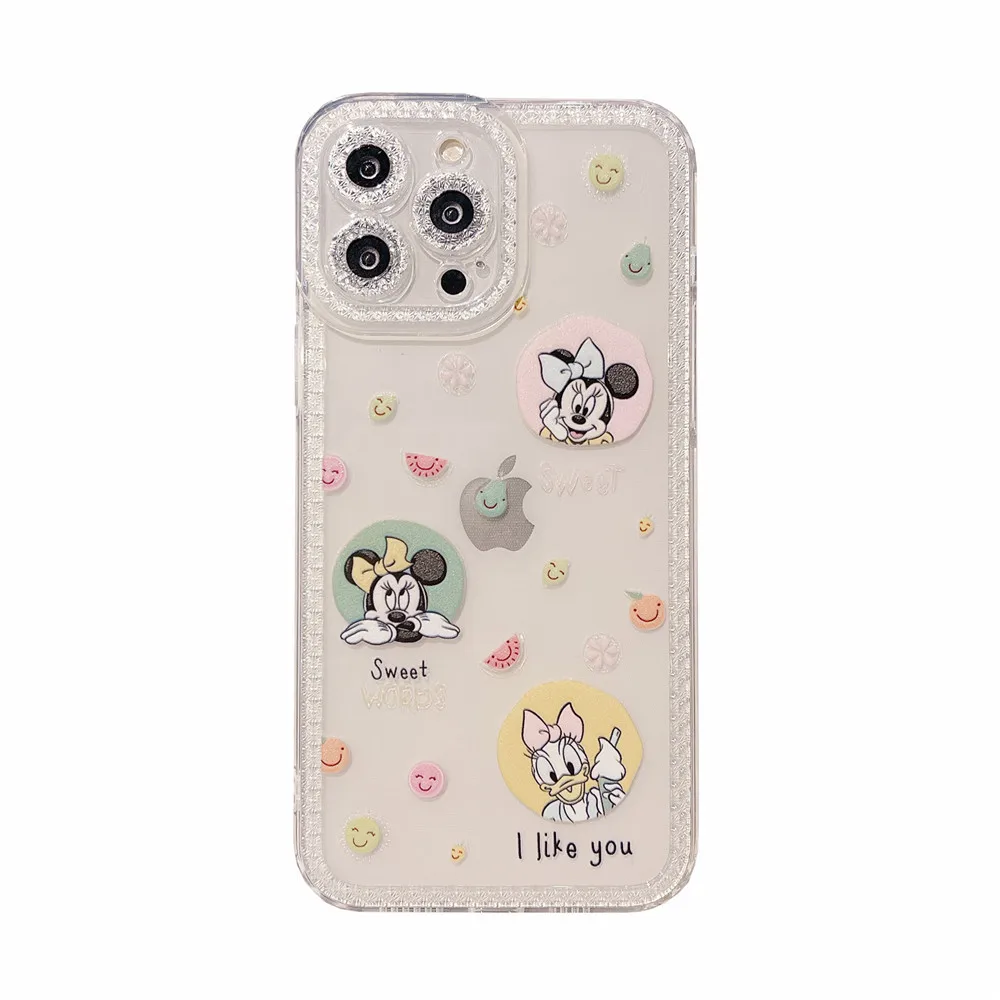 

Bandai Disney Mickey Mouse IPhone Case for IPhone11 12Pro 13Promax Cartoon Cute Minnie X Xs Xr Xsmax All Inclusive Soft Case