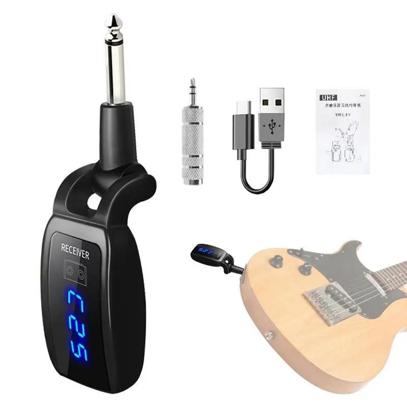 

Wireless Guitar Pickup Wireless Guitar Transmitters & Receivers 40-channel Wireless Audio Transmission System for Bass Guitars