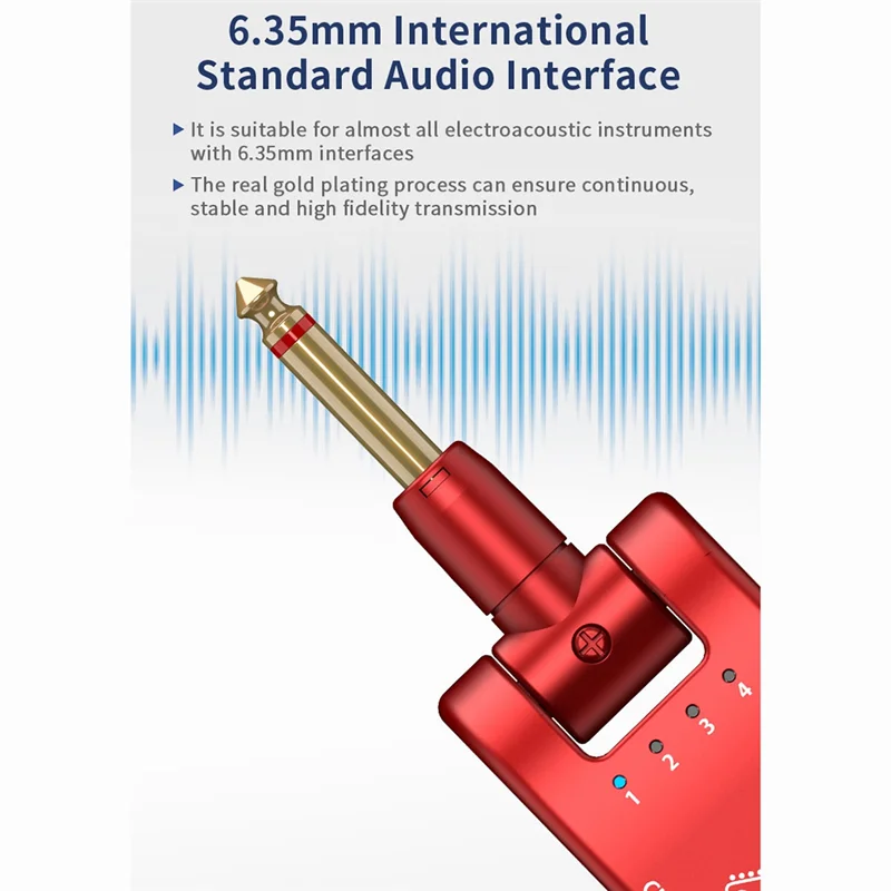 

WS-3 UHF гитарный приемник-передатчик 4 канала Встроенная перезаряжаемая Беспроводная гитарная система для электрической гитары