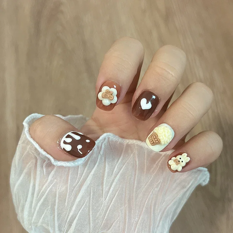 10 шт. многоразовые накладные ногти с клеем