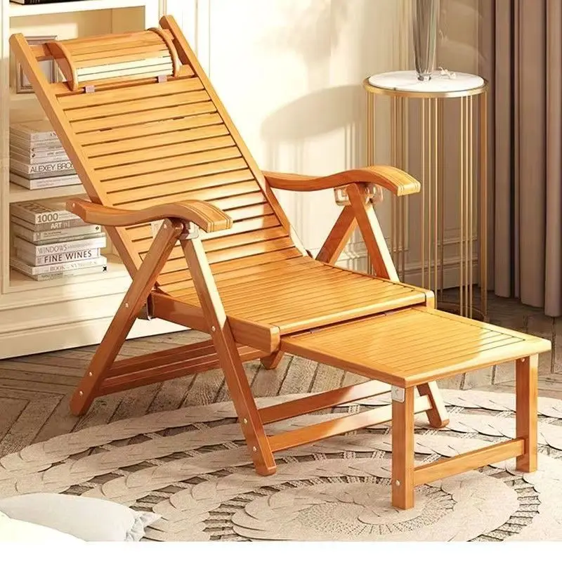 Бамбуковое кресло с откидывающейся спинкой складное для взрослых Siesta отдыха на