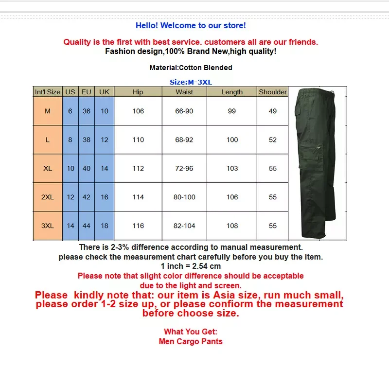 

Solid Color Elasticized Summer Cargo Pants Cotton Cargo Combat Work Casual Pants Safari Style Fashion Streetwear