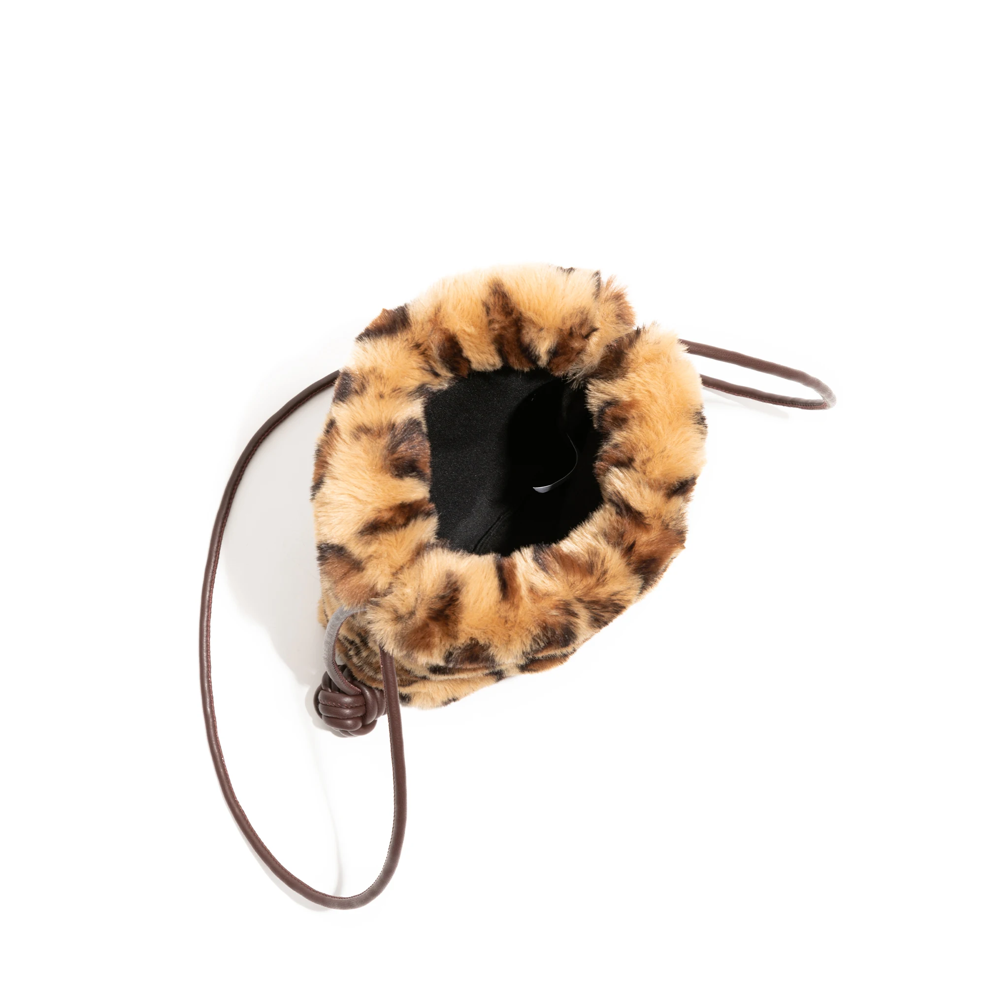 KOKOPEAS винтажная леопардовая сумка через плечо из искусственного меха на шнурке