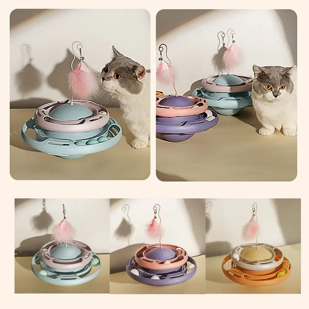 

Funny Tumbler UFO Self-Hey Turntable Cat Toy Planet Pet Toy Trackball