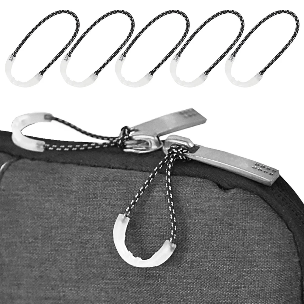 

10pcs Hiking Anti-theft Zipper Rope Camping Climbing Coat Clothes Tent Luminous Backpack Shoulder Bags Zip Cord