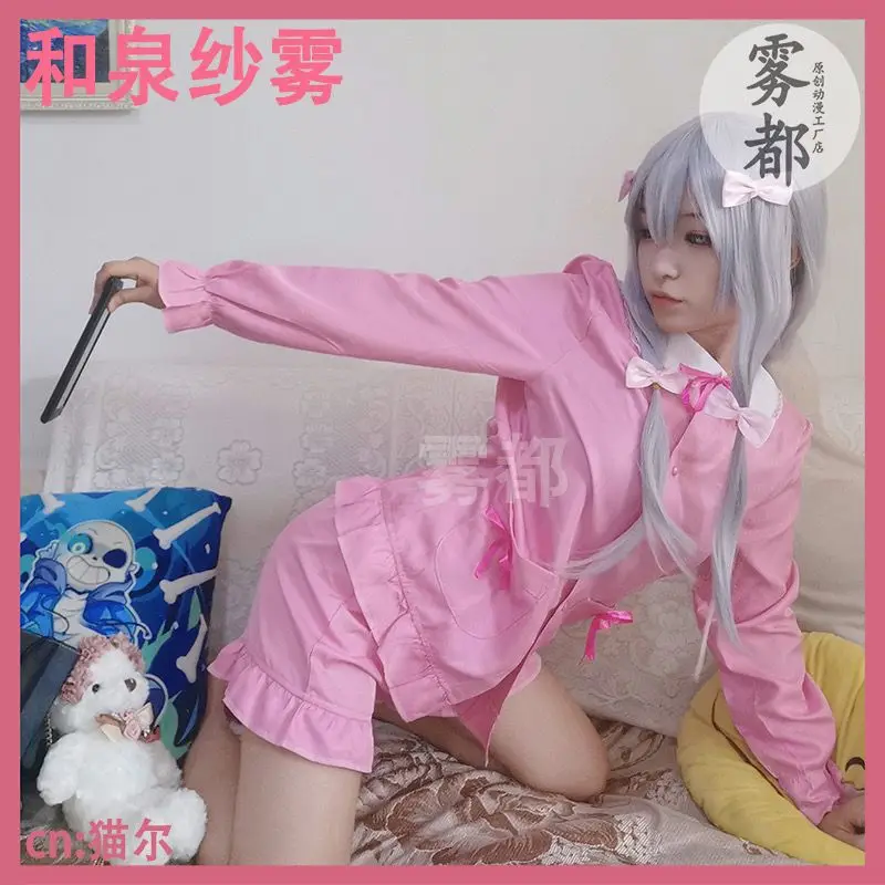 Фото Аниме Eromanga Sensei Izumi Sagiri, карнавальный костюм, милая пижама, ночная рубашка, одежда для сна, топы, шорты, наряд, японский комикс, косплей №2