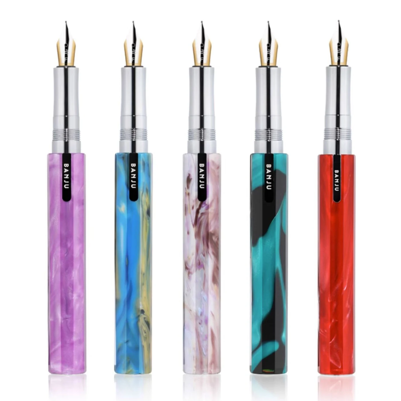 BANJU Xiaman Series Portable Romantic Fountain Pen Ink Sac Writing Pocket Pen Calligraphy Business Stationery Birthday Gift