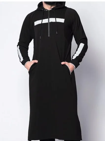 Men Islamic Clothing Arab Robes Kaftan Muslim Dress Saudi Arabia Abaya Blouse Kurta Fashion Hoodies Arabic Clothes images - 6