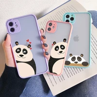 creative panda family cute animal phone case for iphone 7 8 plus se 2020 12 13 11 pro max x xr xs max shockproof couple cover