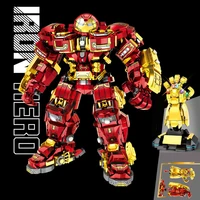 new marvels avengers hulkbuster iron man helmet mecha armor robot figures building block bricks boy kid gift toy