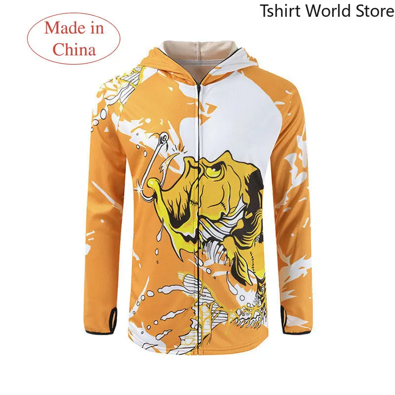

2023 Long Sleeve Fishing Clothes Zippers Outdoor Sprots Sunscreen Breathable Ultrathin Summer Anti-UV Fishing Shirts