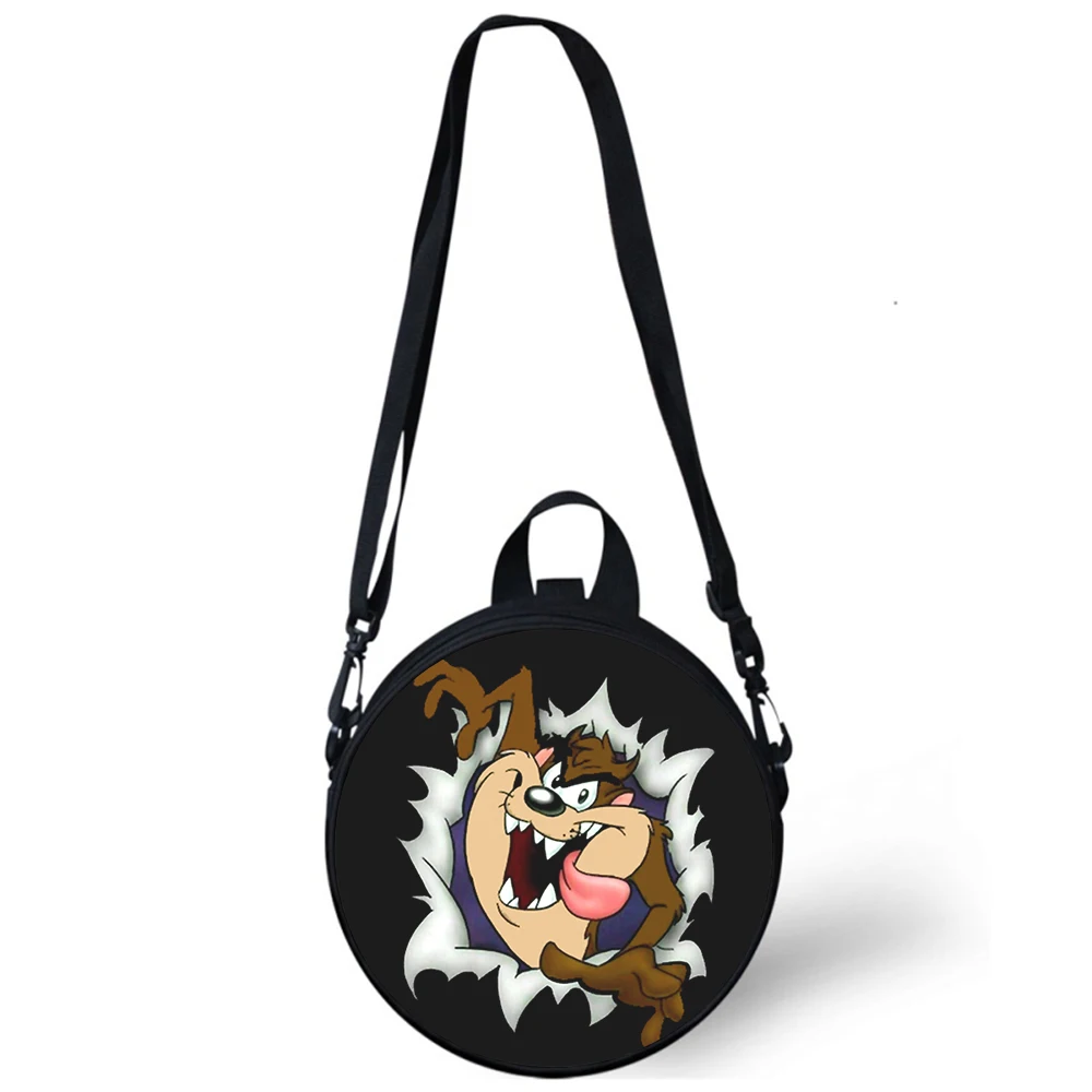 Tunes Tasmanian Devil Taz Child kindergarten Bag Print Crossbody Shoulder Bags For School Women Mini Round Bagpacks Rugtas Bag