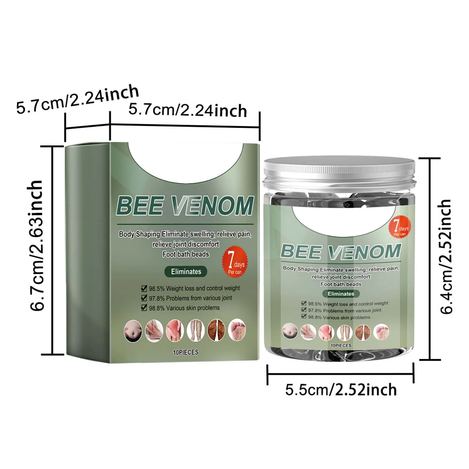 Рельефные бусины для замачивания ног Venom Detox многоэффективные похудения