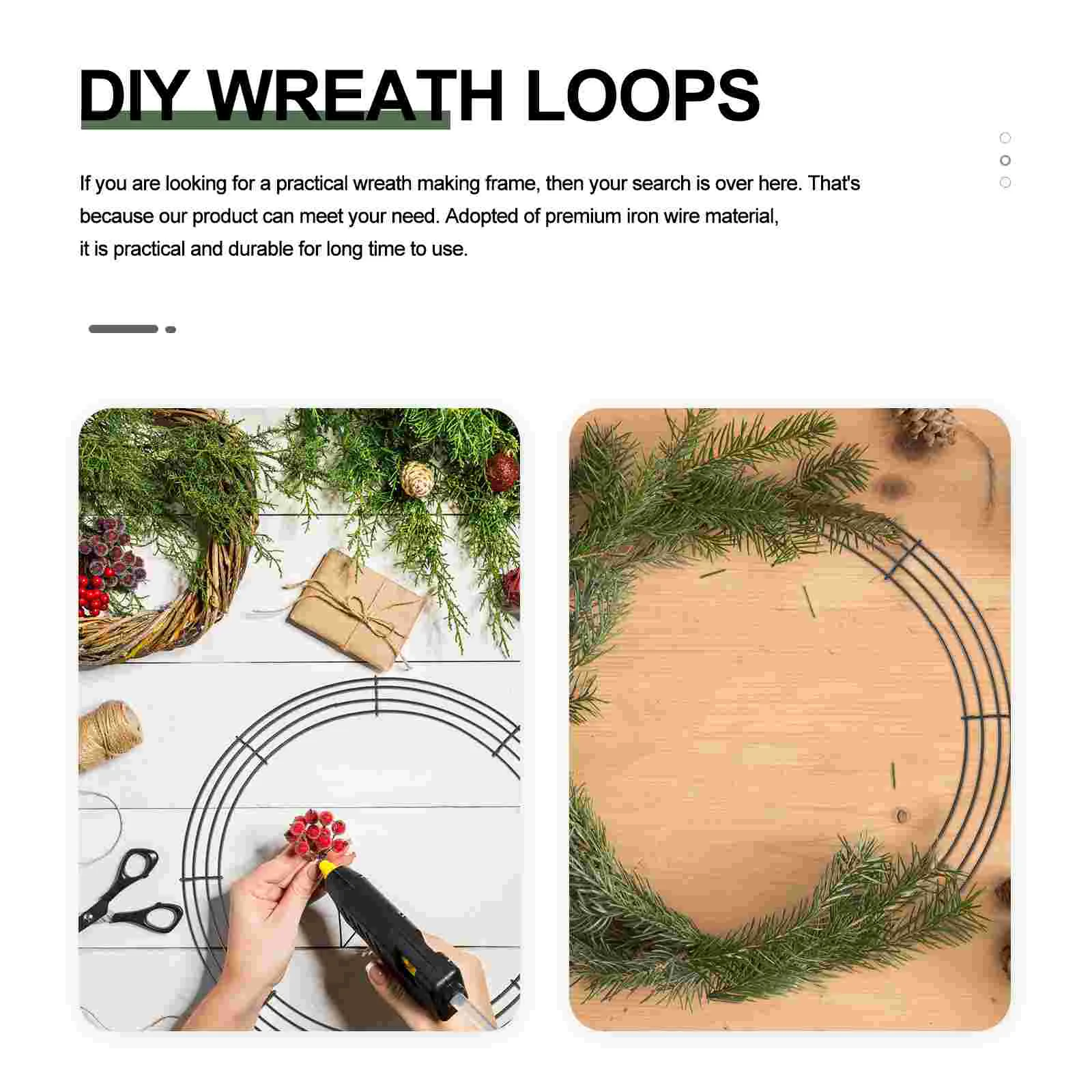 2 шт. Декор Гирлянда Рождественский Проволочный Венок Изготовление Кольца Обручи