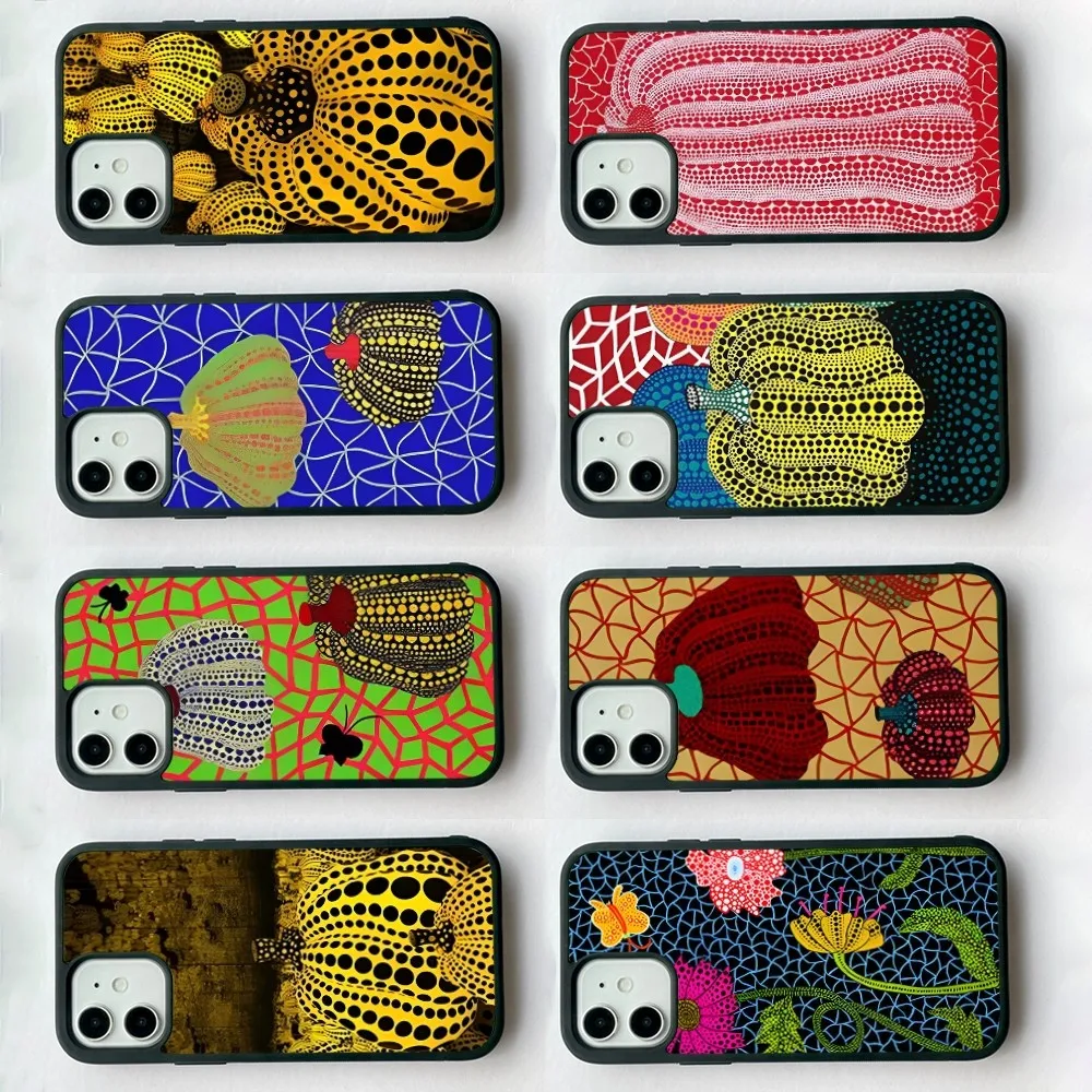 

Kusama Pumpkin Phone Case Silicone PC+TPU Case For iPhone 14 11 12 13 Pro Max 8 7 6 Plus X XR Hard Fundas
