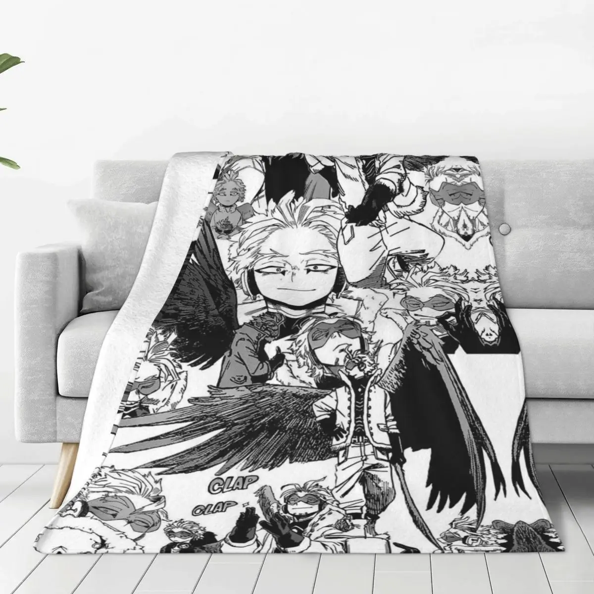 

Boku No My Hero Academia Manga Coral Fleece Plush Throw Blanket Hawks Collage Anime Blanket for Bedding Travel Warm Bedspread