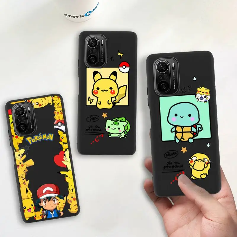 

Pokemon Pikachu Squirtle Squirtle Phone Case for Redmi 9A 8A Note 11 10 9 8 8T Redmi 9 K20 K30 K40 Pro Max Silicone soft Cover