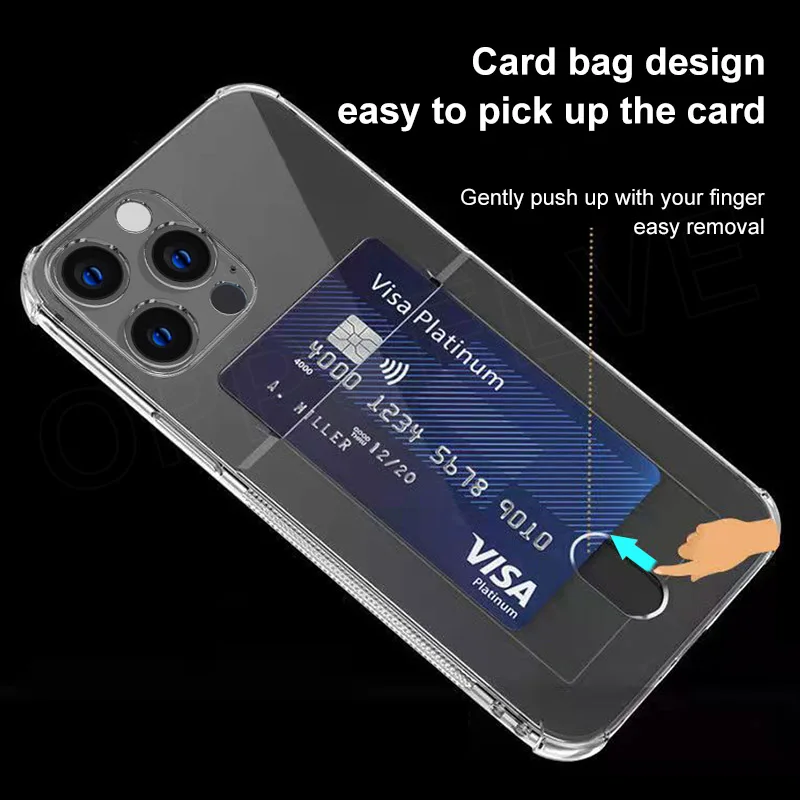 Luxury Card Case For iPhone 11 12 13 Pro Max X XS 8 7 6 14 Plus Capinha Thin Soft TPU Silicone Cover For iPhone 12 13 Mini Coque