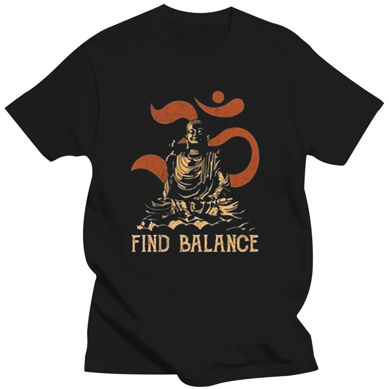 

Будда, йога Find Balance Винтажная футболка из хлопка для мужчин S 6Xl, черная, Сделано в США