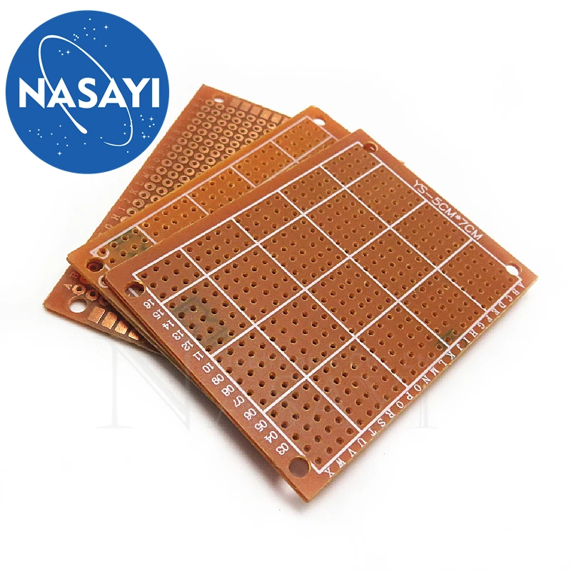 Universal experimental board 5*7 5x7CM single-sided bakelite PCB circuit board yellow-brown ordinary board