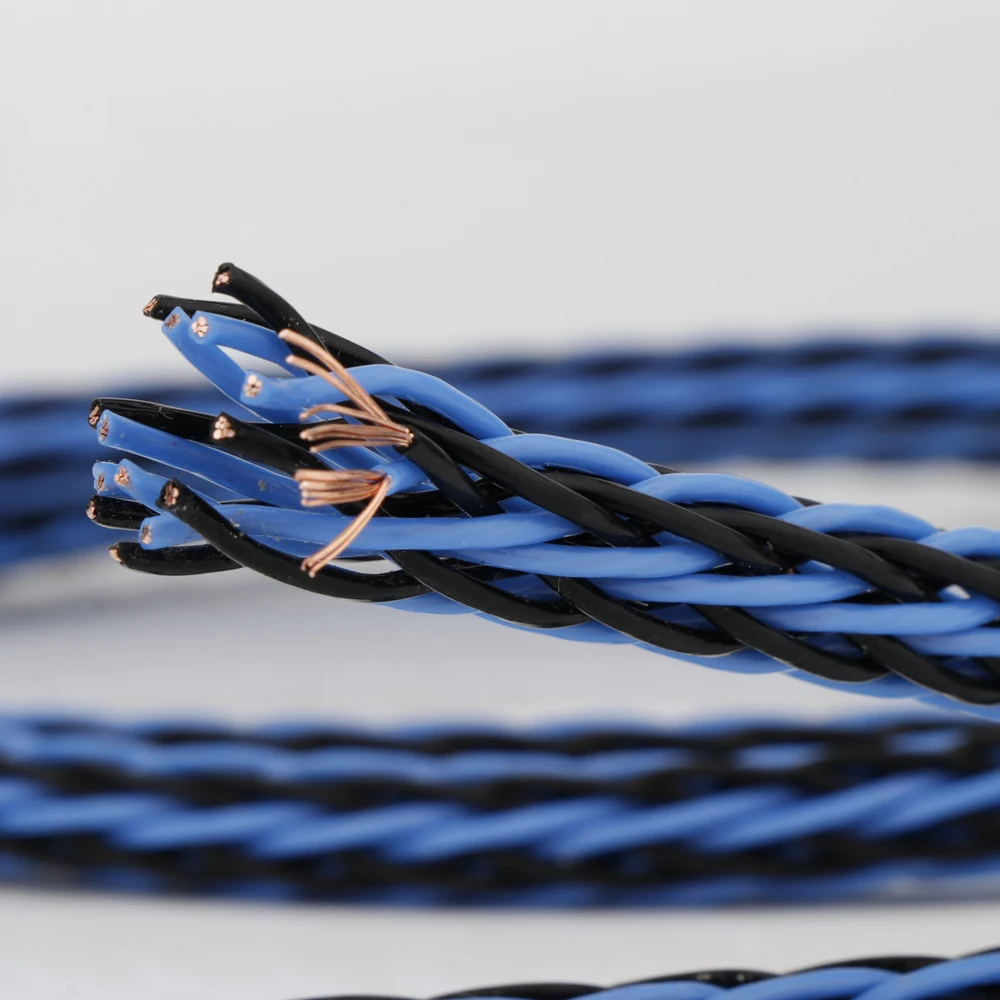 

One Meter Blue 8TC 16core twist cable OCC Copper Wire Cable for HIFI Audio Speaker Amplifier Turntable CD Player 16 Strands