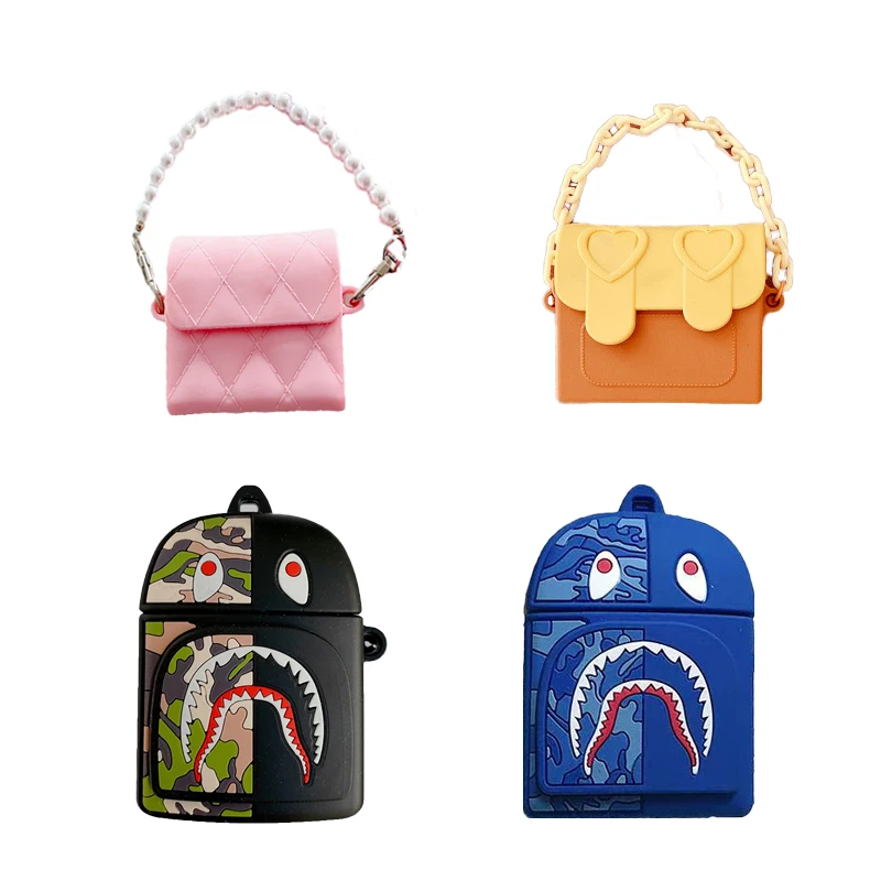 

Trend Bag Case For AirPods 1 2 Pro Luxury Necklace Lanyard PU Leather Wireless Bluetooth Earphone Protection Cover Headset Cases