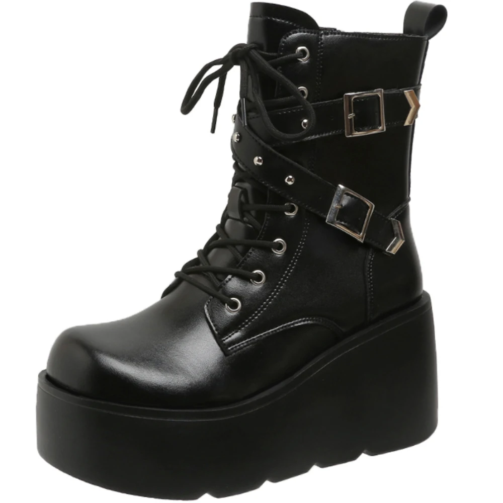 

Women Brand New Gothic Style Platform Vampire Cosplay Women's Naked Boots 2023 Winter Wedges Comfy Women Motorcycle Boots Shoes