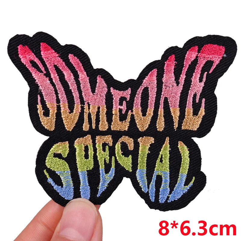 Джинсовая нашивка с вышивкой сделай сам рисунком/животного бабочка кошка