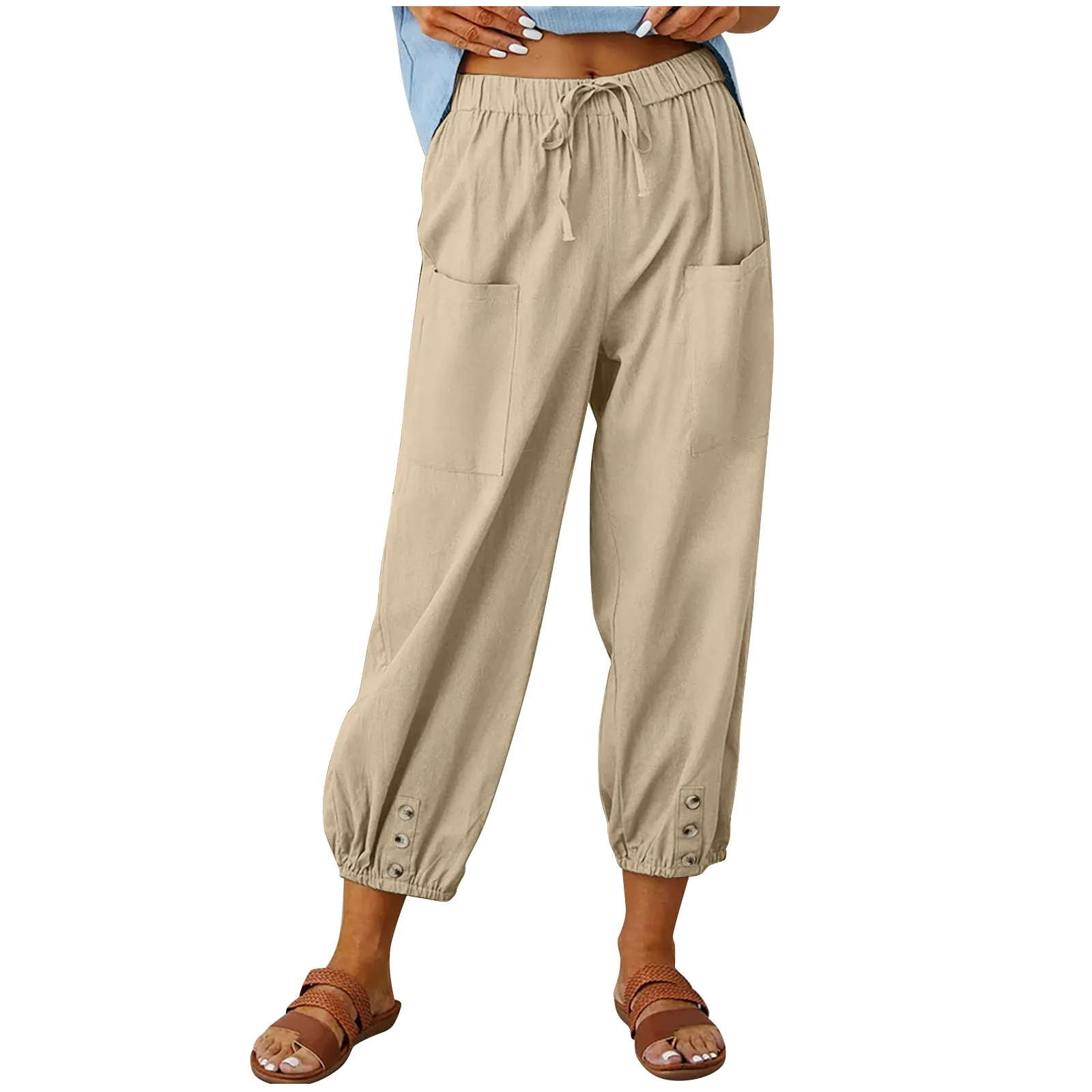 

Spring Loose S-5XL Brand Design Cotton Trousers Women Casual Cotton Linen Pants Women Elegant Trousers Formal Pencil Pants