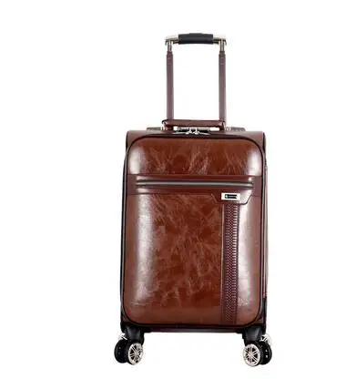 18 Inch Spinner Suitcase PU leather Men 20 Inch Rolling Travel Luggage Suitcase 24 Inch Travel Trolley baggage bag Trolley Bags