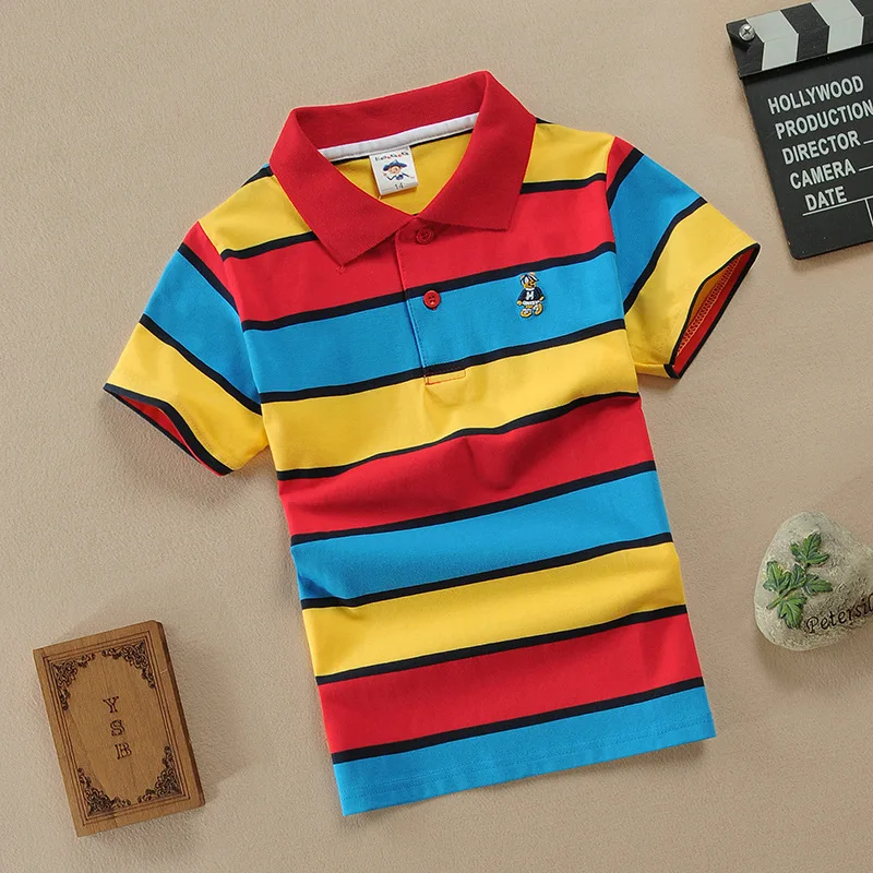 Top Quality Kds Boy Polo Shirts School Uniform Shirt Boys T Short Sleeve Cotton Clothes for 2-14 Years
