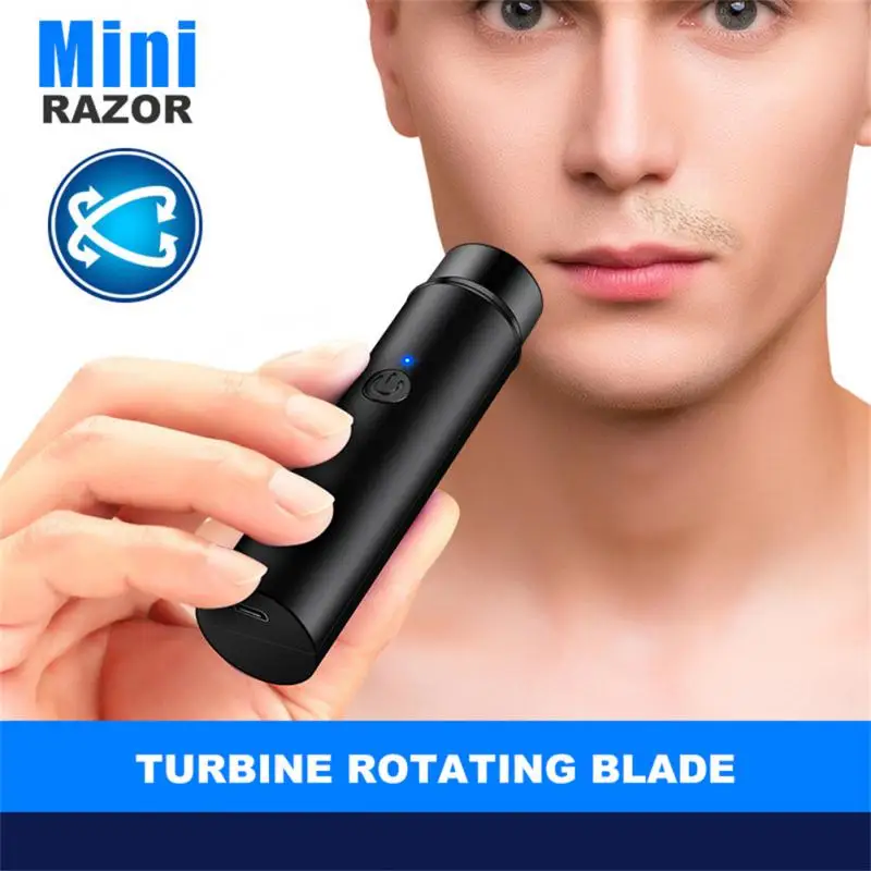 Men's mini electric razor, portable electric shaver, beard cutter, USB rechargeable, men's facial beard razor, body razor enlarge
